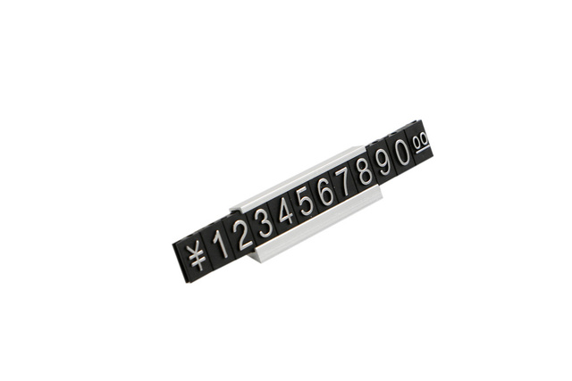 Regulowany uchwyt do przywieszek na odzież - rama aluminiowa z kostkami numerycznymi - stojak wystawowy z metalu na telefon komórkowy - Wianko - 18