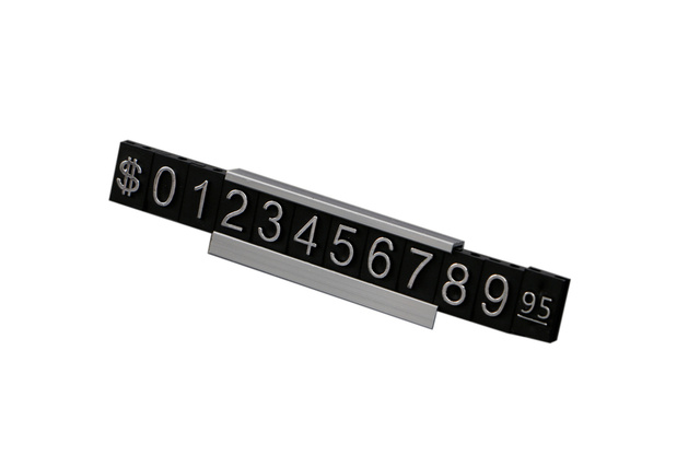 Regulowany uchwyt do przywieszek na odzież - rama aluminiowa z kostkami numerycznymi - stojak wystawowy z metalu na telefon komórkowy - Wianko - 42
