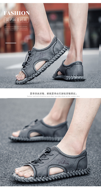 Letnie męskie sandały 2021 w stylu casual, oddychające, plażowe, mesh - Wianko - 22