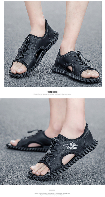 Letnie męskie sandały 2021 w stylu casual, oddychające, plażowe, mesh - Wianko - 13