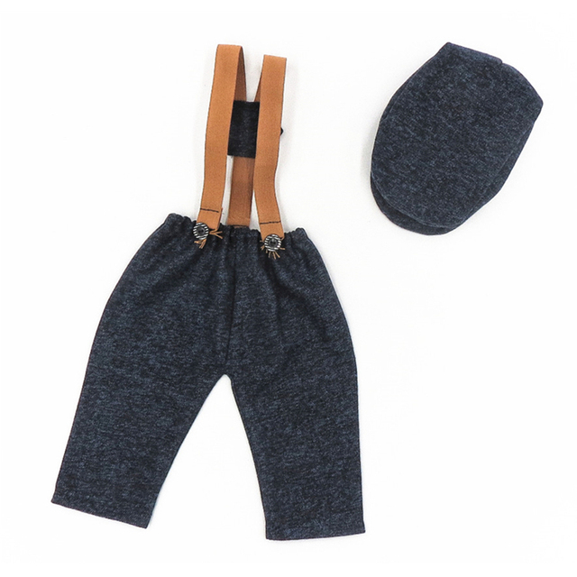 Fotografia noworodka: ubrania i rekwizyty fotograficzne - czapka i kombinezon dla chłopców w stylu mały dżentelmen w kratkę - Wianko - 38