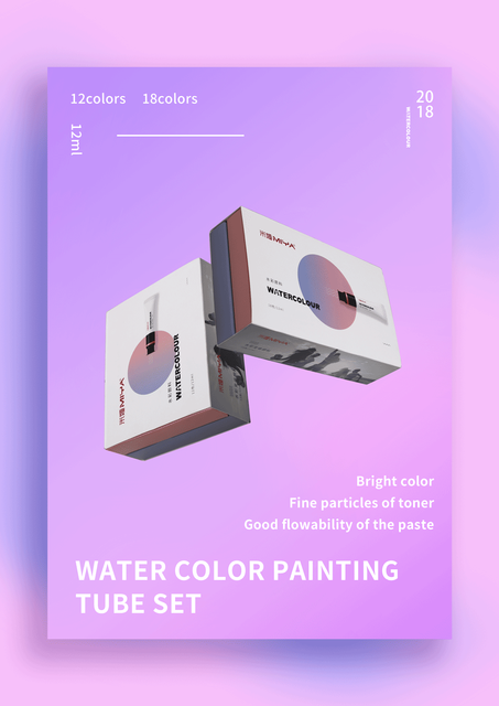 Farby gwaszowe MIYA HIMI - zestaw 12 kolorów po 12 ml/sztuka, nietoksyczne, bogate pigmenty - Wianko - 2