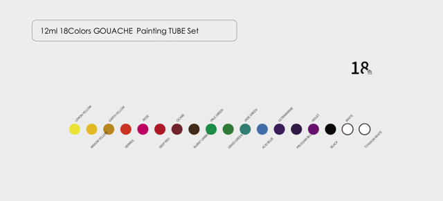 Farby gwaszowe MIYA HIMI - zestaw 12 kolorów po 12 ml/sztuka, nietoksyczne, bogate pigmenty - Wianko - 6