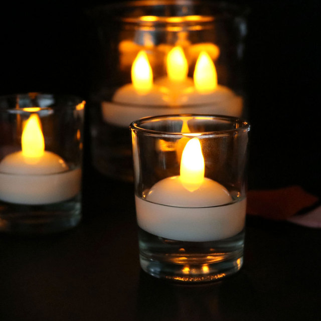 Migoczące bezpłomieniowe wodoodporne świeczki LED 3/6 sztuk do herbaty na Halloween, pływające na wodzie do dekoracji wnętrz - Wianko - 8