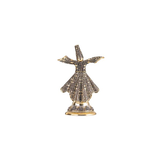 Złoty i srebrny wirujący sufi do dekoracji domu - prezent na Ramadan i Eid - nowy dom - miniaturowy - poliester - rozmiary 12*20 cm do 18*26 cm - Wianko - 2