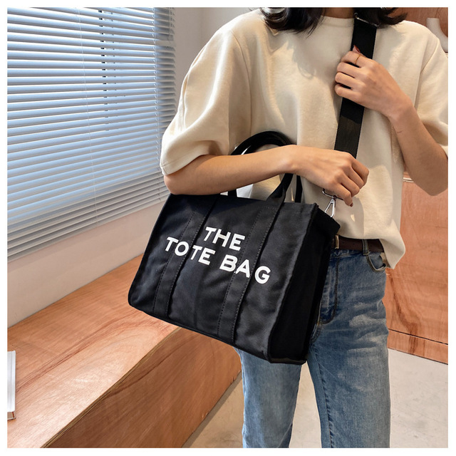 Nowa, luksusowa torba na ramię dla kobiet w literackim stylu, z nadrukiem w literach i dużą pojemnością - Wianko - 9