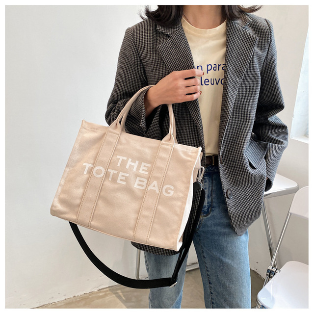 Nowa, luksusowa torba na ramię dla kobiet w literackim stylu, z nadrukiem w literach i dużą pojemnością - Wianko - 16