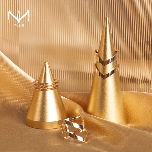 MUZHI - Zestaw 3 pierścieni dla kobiet, strzałka, Hollow Punk, proste, podkreślające temperament - modne na urodziny, biżuteria, akcesoria, prezenty pierścionki - Wianko - 2