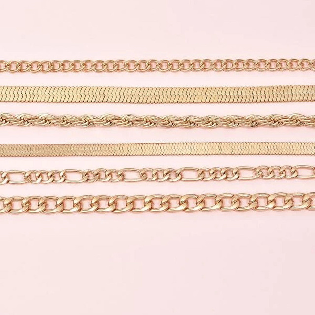 Boho złote łańcuchy wężowe – geometryczna bransoletka, lato, wielopoziomowa plażowa biżuteria - Wianko - 10