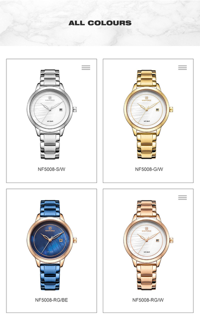 Elegancki zegarek damski 2021NAVIFORCE z niebieskim stalowym paskiem - klasyczny styl luksusowych marek - Wianko - 11
