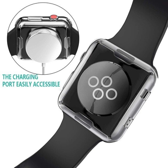 Etui ochronne TPU na zegarek Apple 6 SE 5 4 3 2 Iwatch - przezroczyste, ultra-cienkie, z zabezpieczeniem ekranu - do wyboru 38mm, 42mm, 40mm, 44mm - Wianko - 3