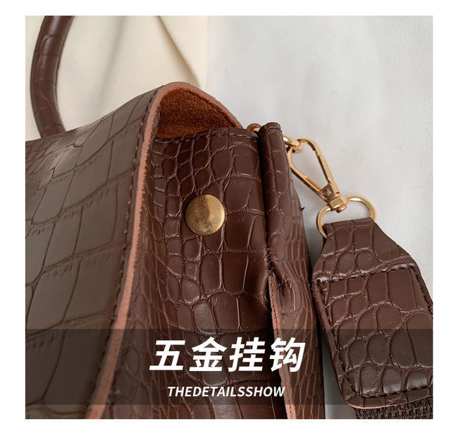 Duża luksusowa damska torba na ramię z krokodylowym wzorem i dużą pojemnością - Wianko - 5