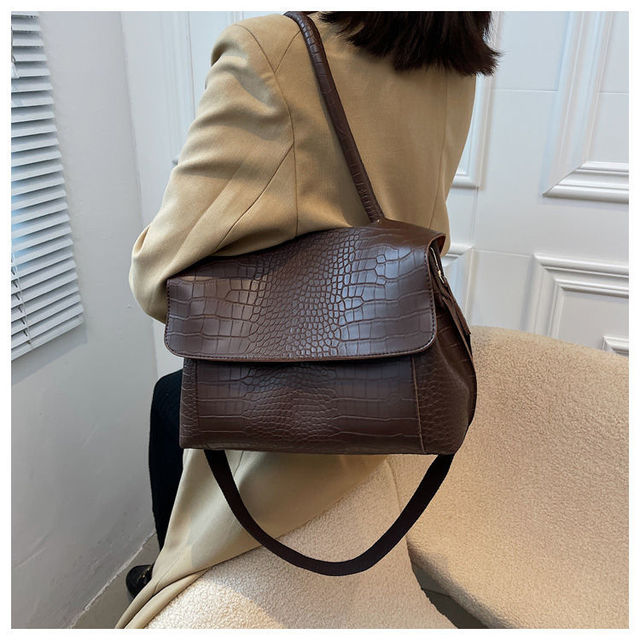 Duża luksusowa damska torba na ramię z krokodylowym wzorem i dużą pojemnością - Wianko - 10