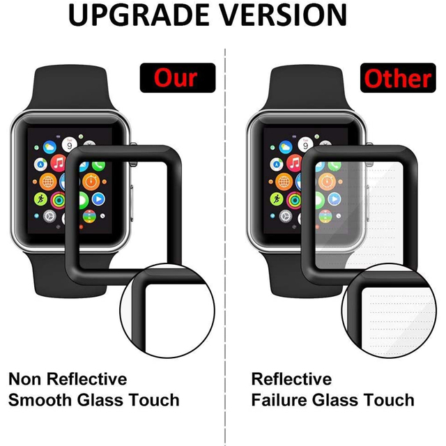 Hartowany ochraniacz ekranu Apple Watch Series 5-1 - ochrona folii, 2 sztuki, 44mm/40mm/42mm/38mm - Wianko - 2