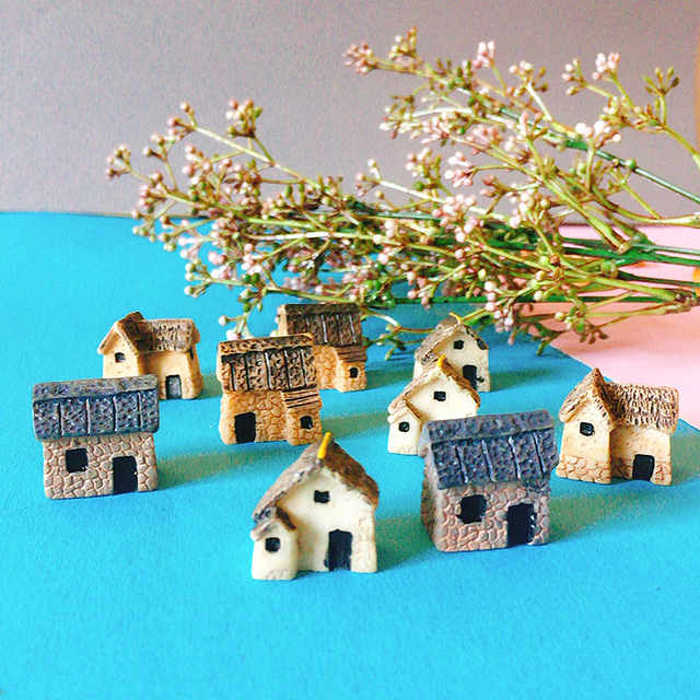 Nowy domek/małe drzewa/miniatury domek shabby cute - dekoracja ogrodowa/artykuły rzemieślnicze - Wianko - 9