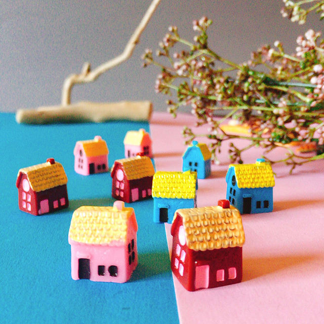 Nowy domek/małe drzewa/miniatury domek shabby cute - dekoracja ogrodowa/artykuły rzemieślnicze - Wianko - 12