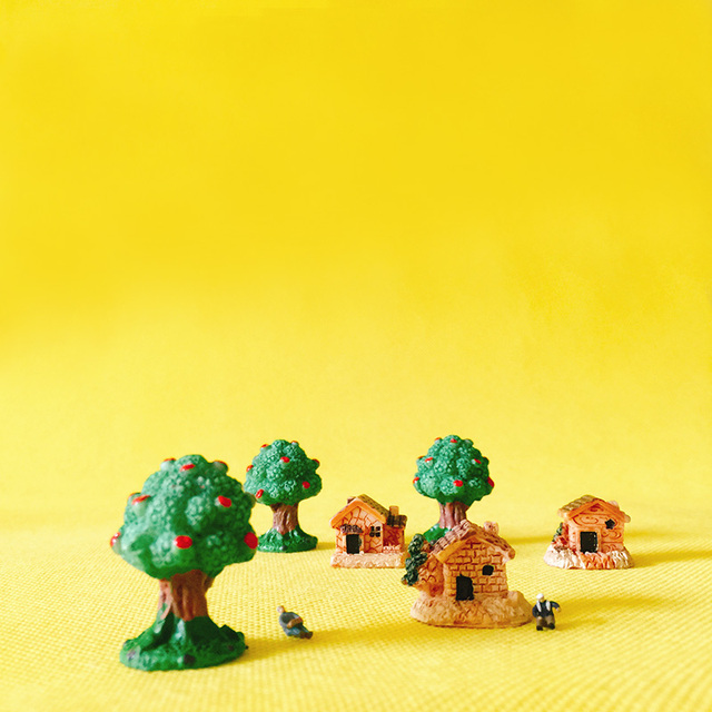 Nowy domek/małe drzewa/miniatury domek shabby cute - dekoracja ogrodowa/artykuły rzemieślnicze - Wianko - 1