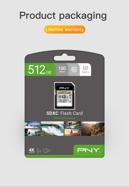 Karta PNY SD 64G-512G Mini karta pamięci Flash SDXC SDHC TF – do aparatu, tabletów i smartfonów o szybkości odczytu 100 MB/s - Wianko - 11