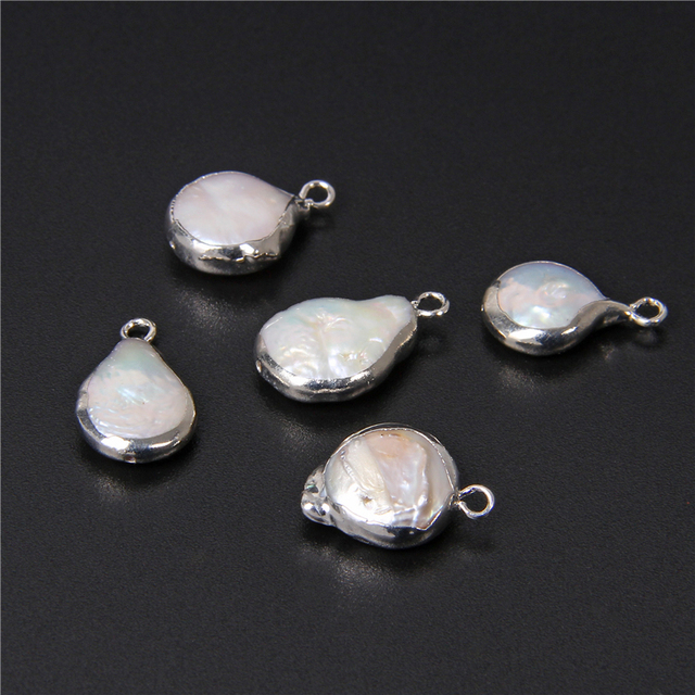 Wisiorek białych naturalnych pereł, złote obramowanie, moneta płaska, podwójny otwór - akcesoria do DIY biżuterii - Wianko - 18