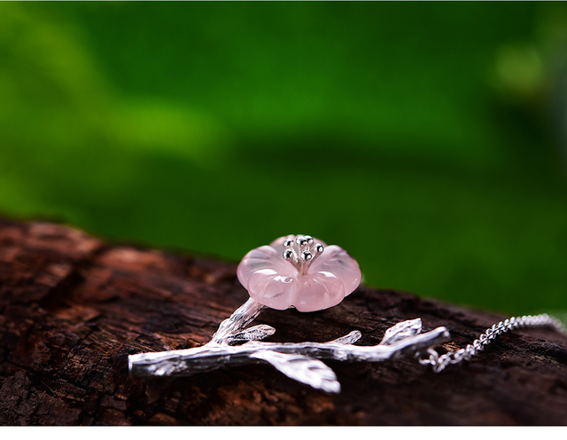 Naszyjnik Lotus kwiat w deszczu, projektowany i wykonany ręcznie, wykonany z prawdziwego srebra 925 Sterling Silver dla kobiet - Wianko - 13