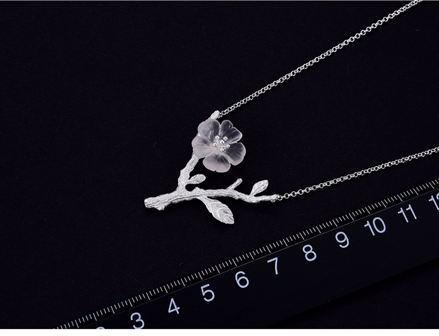 Naszyjnik Lotus kwiat w deszczu, projektowany i wykonany ręcznie, wykonany z prawdziwego srebra 925 Sterling Silver dla kobiet - Wianko - 9