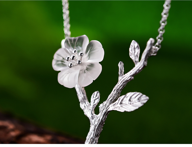 Naszyjnik Lotus kwiat w deszczu, projektowany i wykonany ręcznie, wykonany z prawdziwego srebra 925 Sterling Silver dla kobiet - Wianko - 8