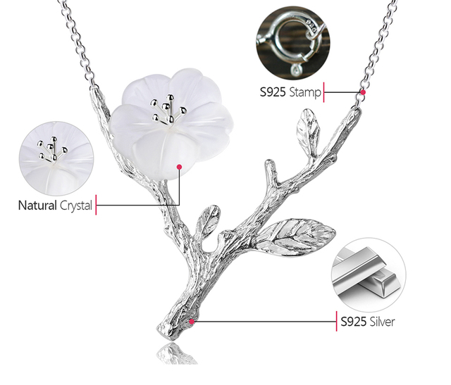 Naszyjnik Lotus kwiat w deszczu, projektowany i wykonany ręcznie, wykonany z prawdziwego srebra 925 Sterling Silver dla kobiet - Wianko - 18