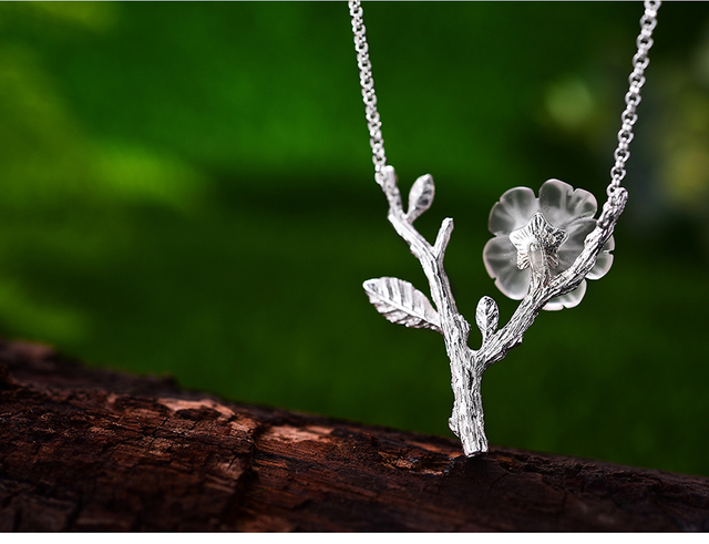 Naszyjnik Lotus kwiat w deszczu, projektowany i wykonany ręcznie, wykonany z prawdziwego srebra 925 Sterling Silver dla kobiet - Wianko - 7