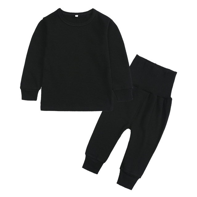 Bielizna termiczna dla dziewczynki 0-6 lat, zestaw piżam i dresów nocnych+garnitur, moda dziewczęca solidna - Wianko - 1