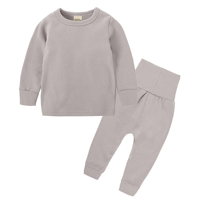 Bielizna termiczna dla dziewczynki 0-6 lat, zestaw piżam i dresów nocnych+garnitur, moda dziewczęca solidna - Wianko - 9