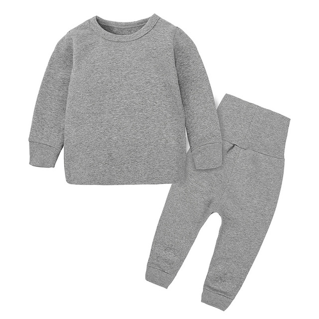 Bielizna termiczna dla dziewczynki 0-6 lat, zestaw piżam i dresów nocnych+garnitur, moda dziewczęca solidna - Wianko - 6