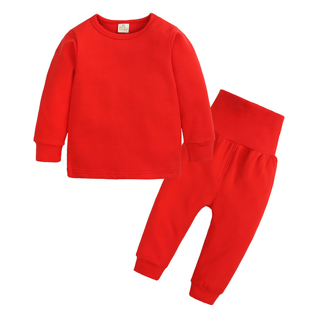 Bielizna termiczna dla dziewczynki 0-6 lat, zestaw piżam i dresów nocnych+garnitur, moda dziewczęca solidna - Wianko - 12