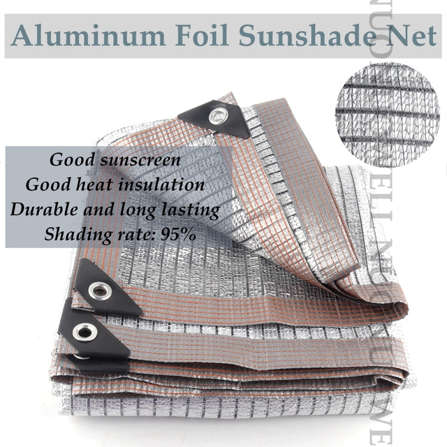 Folia aluminiowa siatka zacieniająca anty-UV o stopniu cieniowania 95% do tarasu, balkonu i domu - Wianko - 1