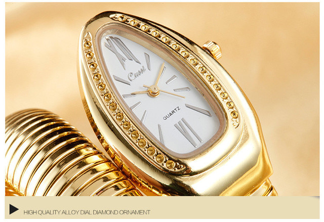 Luksusowy zegarek damski z wężowym wzorem, nakręcany, modna bransoletka, mechanizm kwarcowy - Reloj Mujer Relogio Feminino - Wianko - 6