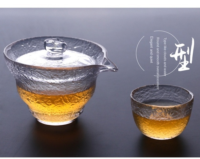Japońskie szkło - Fair kubek wczesny śnieg waza - zestaw do herbaty - rysunek złoty młotek - wzór oka Gaiwan filiżanka - Wianko - 9