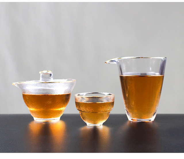 Japońskie szkło - Fair kubek wczesny śnieg waza - zestaw do herbaty - rysunek złoty młotek - wzór oka Gaiwan filiżanka - Wianko - 13