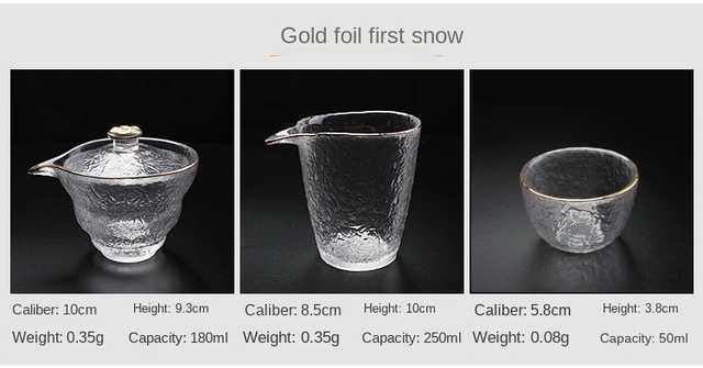Japońskie szkło - Fair kubek wczesny śnieg waza - zestaw do herbaty - rysunek złoty młotek - wzór oka Gaiwan filiżanka - Wianko - 3