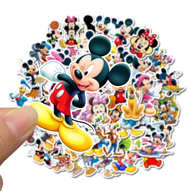 Naklejki Mickey Mouse z Mickey breloczkiem i bransoletkami - 164 sztuki - idealne na imprezę urodzinową dzieci - dekoracje DIY - Wianko - 5
