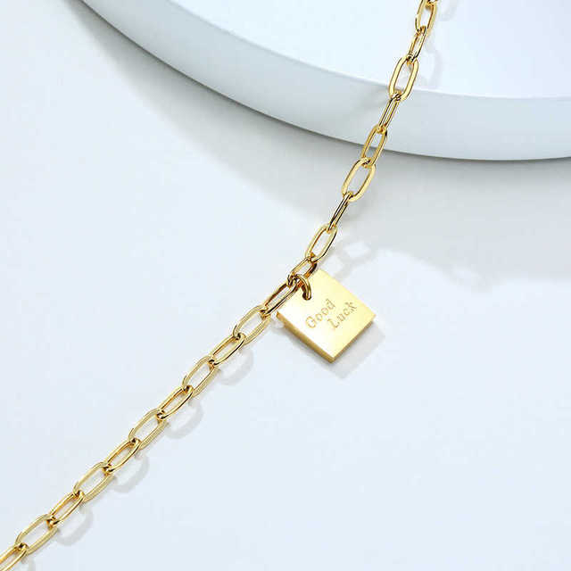 Prostokątne bransoletki łańcuchowe dla kobiet, złoty kolor ze stali nierdzewnej, nadgarstek, biżuteria dla niej - Xmas prezenty - Wianko - 8