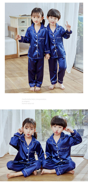 Dziecięcy kardigan piżama z sztucznego jedwabiu - garnitur dla chłopców i dziewczynek, idealny na letnie wieczory - Wianko - 12