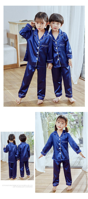 Dziecięcy kardigan piżama z sztucznego jedwabiu - garnitur dla chłopców i dziewczynek, idealny na letnie wieczory - Wianko - 13