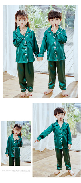 Dziecięcy kardigan piżama z sztucznego jedwabiu - garnitur dla chłopców i dziewczynek, idealny na letnie wieczory - Wianko - 9