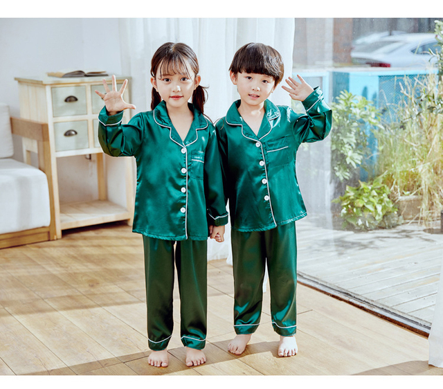 Dziecięcy kardigan piżama z sztucznego jedwabiu - garnitur dla chłopców i dziewczynek, idealny na letnie wieczory - Wianko - 8