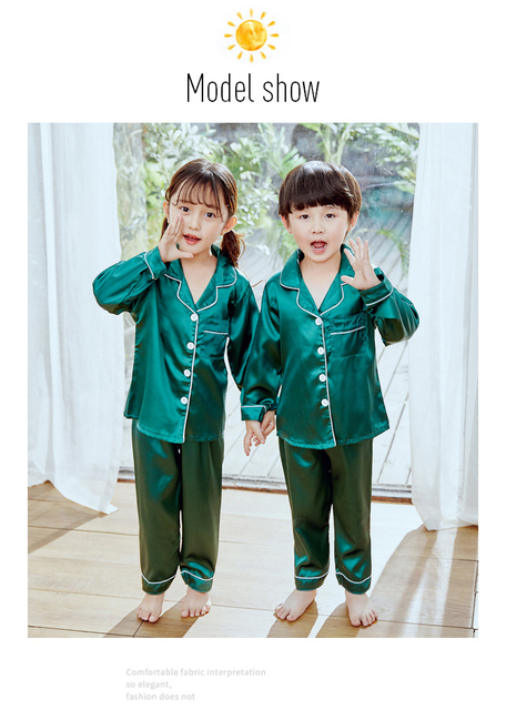 Dziecięcy kardigan piżama z sztucznego jedwabiu - garnitur dla chłopców i dziewczynek, idealny na letnie wieczory - Wianko - 7