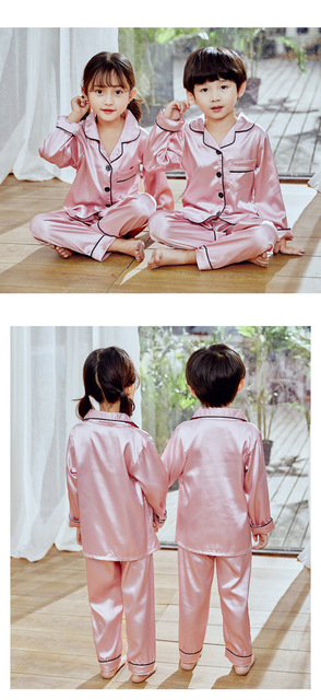 Dziecięcy kardigan piżama z sztucznego jedwabiu - garnitur dla chłopców i dziewczynek, idealny na letnie wieczory - Wianko - 19