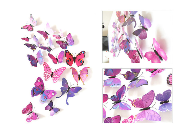 12 sztuk ozdób ogrodowych - sztuczne motyle 3D PCV do trawników i roślin - Wianko - 9