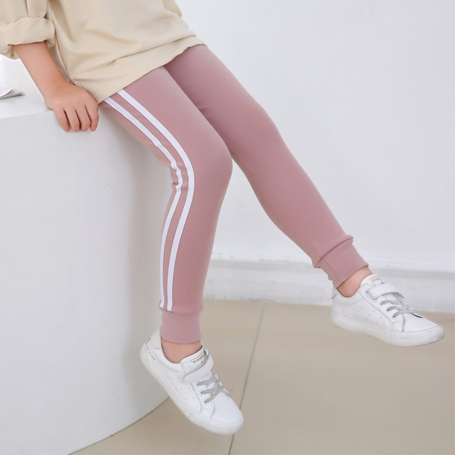 Nowe spodnie jesienne dla dzieci dziewcząt LZH 2021 - spodnie dresowe z bocznymi paskami Casual sportowe legginsy z bawełny dla dzieci - Wianko - 15
