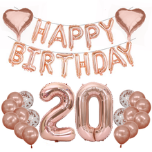Folie aluminiowe różowe złoto dzieci dekoracja urodzinowa balony 10/20/30/40 urodziny klimatyczna dekoracja - Wianko - 19