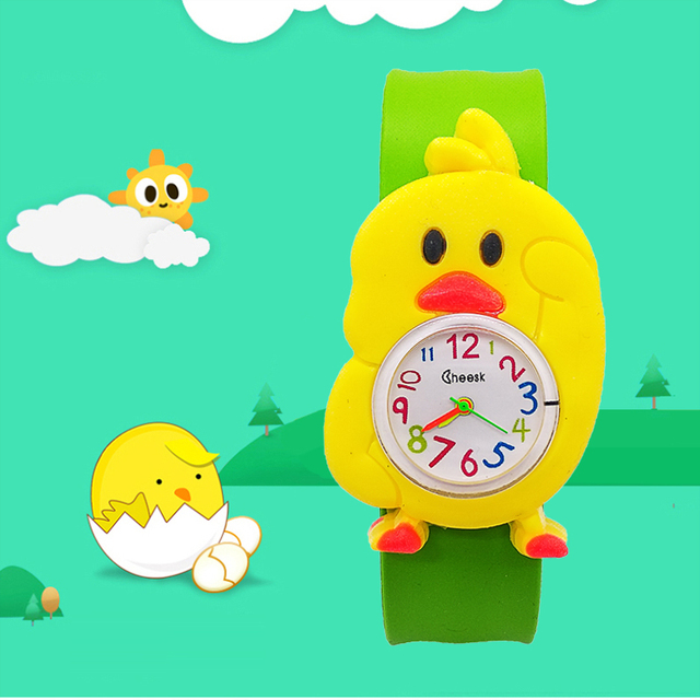 Zegarek dla dziecka z motywem zwierząt - kurczak, żółty, wodoodporny, kwarcowy - Wianko - 2