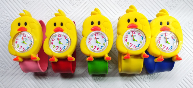 Zegarek dla dziecka z motywem zwierząt - kurczak, żółty, wodoodporny, kwarcowy - Wianko - 4